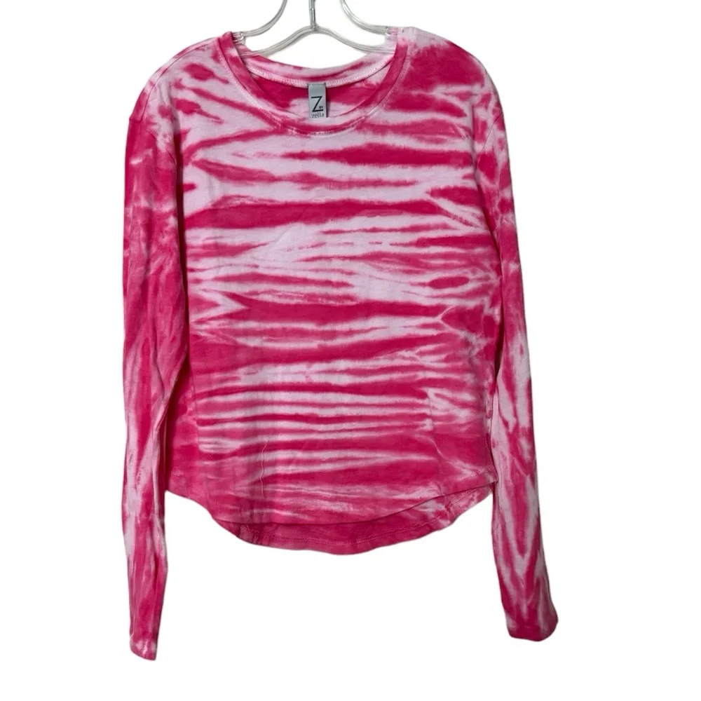 Z by Zella Girls Size 8/10 Long Sleeve Pink Tie Dye Shirt
